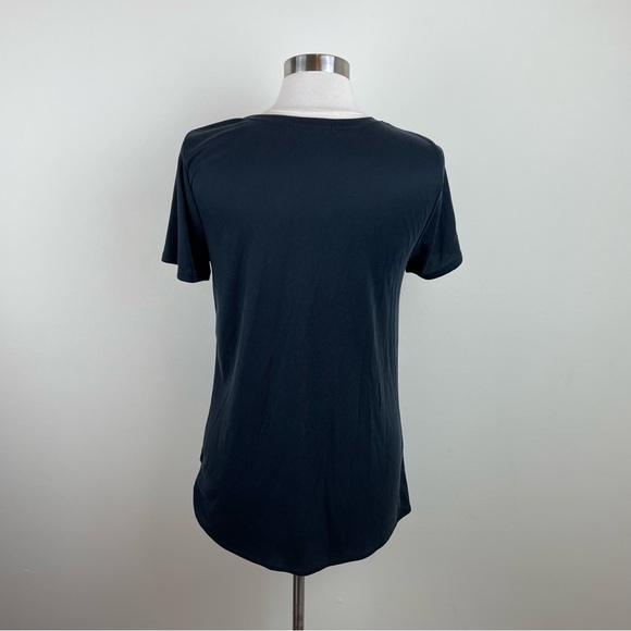 Green Envelope Los Angeles Solid Black Short Sleeve Top Women Size Medium USA - Picture 4 of 4